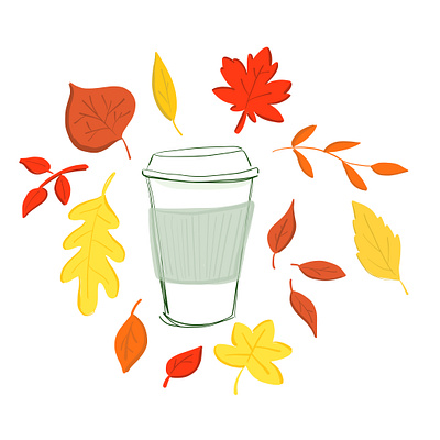 1/100 Fall Drinks 100dayproject adobefresco autumn coffee illustration starbucks