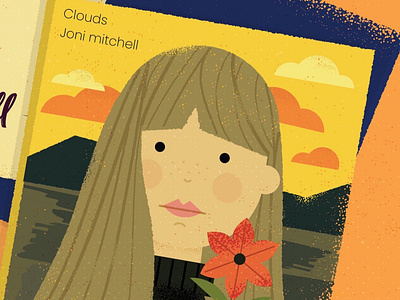 clouds album california flower joni mitchell leaf music painting record retro vinyl