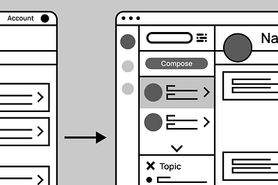 Vmail email product design user experience ux wireframe