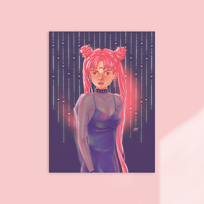 Chibiusa Black Lady black lady digital illustration girl illustration illustration illustration art portrait procreate procreate art sailormoon sailormoonredraw