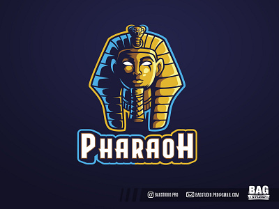 Pharaoh Logo Template character egypt esport god golden king logo mascot mummy pharaoh ra ramses statue template tut vector