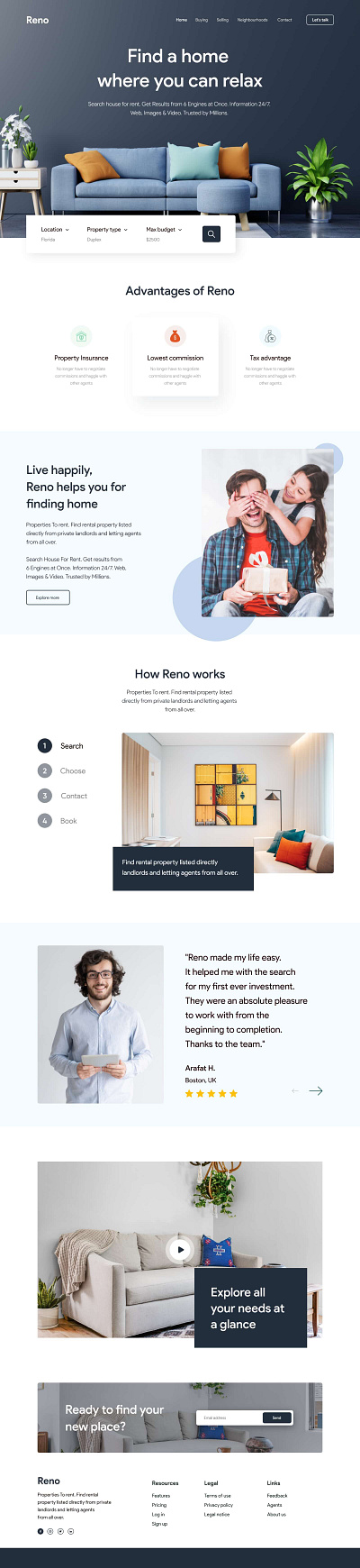 Finding Homes Landing page mockup for dribbble concept design illustration minimal typography ui ux web website