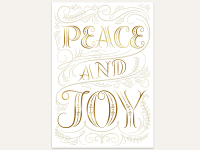 Peace & Joy greeting cards holiday lettering product design typography