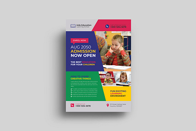 Kids Admission Flyer Template admission advertisement art class brochure camp children college corporate education flyer enrollment flyer flyer bundle junior kids flyer kids party kids school open school tuition