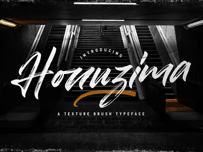 Honuzima - Handbrush Script Font bold brush calligraphy font handdrawn handlettering logotype luxury multilingual script stylish texture textured typography