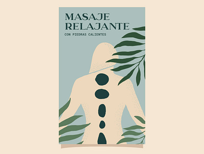 Self-care in the form of a massage body botanical illustration design hot stone massage illustration massage massage therapy pastels relaxing vector women