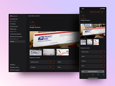 Firstbase.io - Mailroom app branding brazil design product