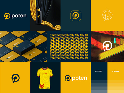 poten logo brand identity branding computing custom logo design digital hardware icon identity logo logo mark logodesiner logos mark minimal modern p logo symbol tech tecnology