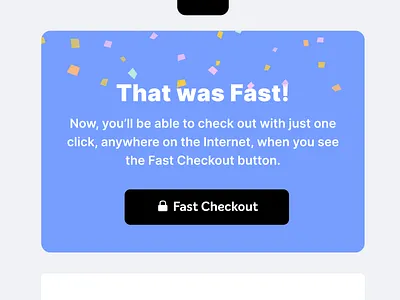 That Was Fast! checkout confetti ecommerce illustration
