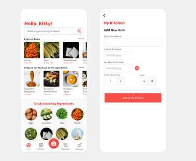 Grocery Management food app food illustration kitchen recipe ux ui uxdesign