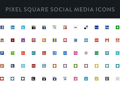 Social Media Pixel Square Icons