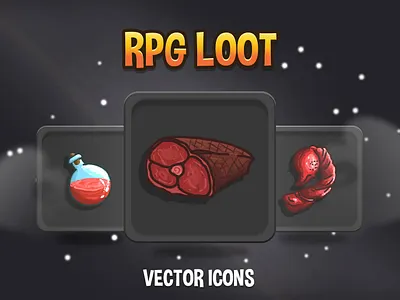 48 RPG Loot Vector Icons 2d fantasy game assets gamedev icons indie game loot rpg