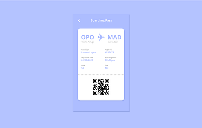 Daily UI - Boarding Pass app app design boarding pass boardingpass daily dailyui design flight ui user interface