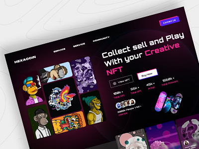 NFT marketplace Website 3d animation animation bitcoin buy cpdesign creativepeoples crypto art dark design landing page nft nft landing page nft marketplace nft website nfts purchase sell token trending web web design