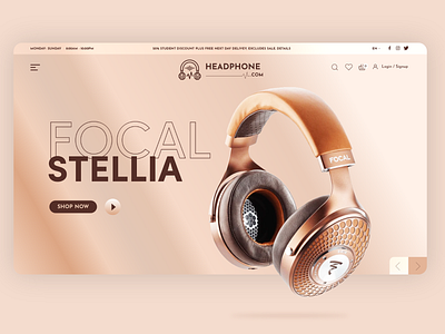 UI HEADPHONE ecommerce homepage ui ui web ui web design ux web web design website website design