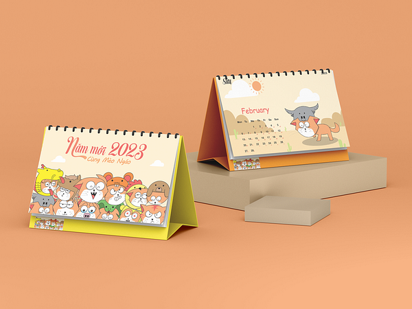 2023 Desk Calendar by meowmeow on Dribbble