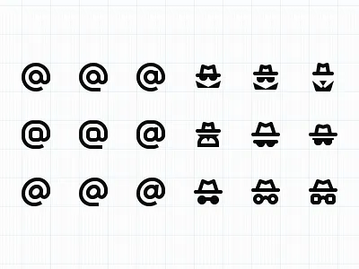 Icon iteration @ at hidden icon iconography icons incognito secret user
