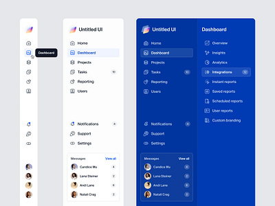 Dual-tier sidebar navigation — Untitled UI design system figma icons menu minimal minimalism nav nav menu navigation side bar side nav sidebar sidenav ui ui design user interface ux ux design