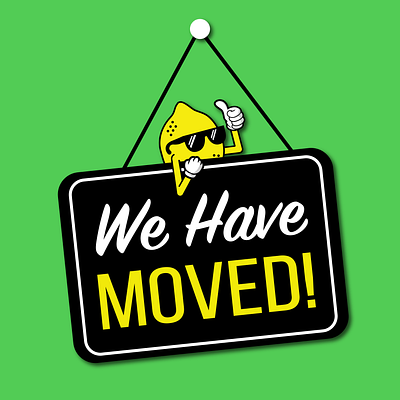 We Have Moved! branding design illustration logo