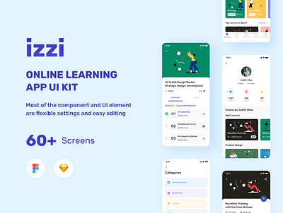 Izzi Online Learning App UI Kit bella store classroom app courses ui kit distance learning ui kit e learning app ui kit masterclass app ui kit offline learning app online learning app online learning app ui kit school app school app ui kit school education platform ui kit ui kit for edu app ui kit for education app ui kit for university app ui kit screens ui kit screens for courses university application