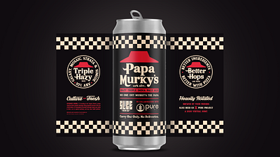 Papa Murky's badge branding craft beer crust hut identity illustration logo packaging papa parody pizza rip off typography za