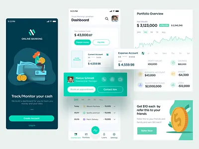 Mobile Banking bank bank card banking banking app dashboad income mobile dashboard mobiledesign money offers onboarding spending transaction ui ux wallet