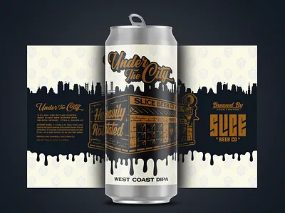 Under The City Label badge beer branding building craft beer identity illustration logo packaging type typography