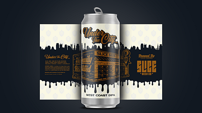 Under The City Label badge beer branding building craft beer identity illustration logo packaging type typography