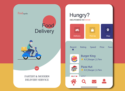 Food deliver app app composition creative design food delivery graphics icon ideas logo mobile app typography ui ux vector