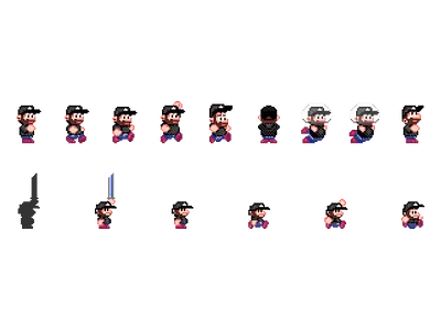 Character Sprites 16 bit character mario pixel sprite video