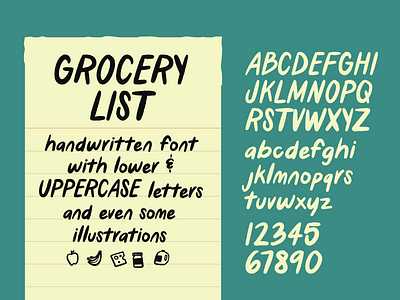 Grocery List - handwritten font font font design font download handwritten handwritten font handwritten type type type design typography