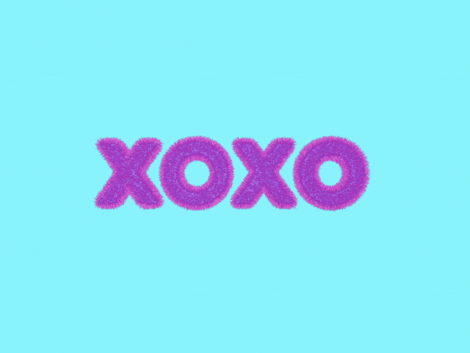 XOXO Hugs 3d Hair Cute Text Animation 3d animation c4d corona render gif hair hugs kisses motion design motion graphics pink render text woolly xoxo