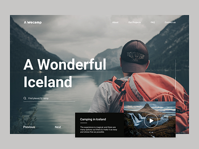 Wecamp - Camping Trips app camp camping clean concept design figma iceland map minimal product design travel travel app typography ui user experience user interface ux web