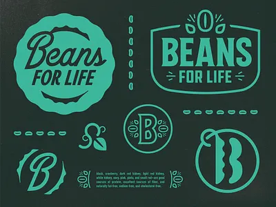 Beans for Life agriculture badge beans farming icon identity design leaf legume life lineart lockup logo plant pod symbol vegetable vine