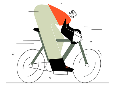 bike ride art art style bicycle bike ride biking character riding colour creative cycle design fast illustration speed