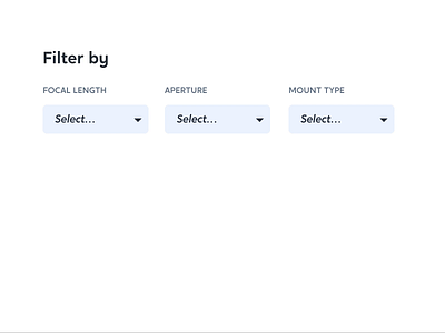 Drop Down Filtering camera dropdown dropdowns filter filtering product ui