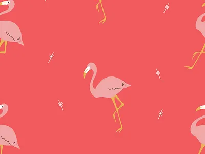Retro Flamingo Pattern ai cute flamingo funky illustration pattern patterns pink red repeat repeater retro seamless stars tropical vector white