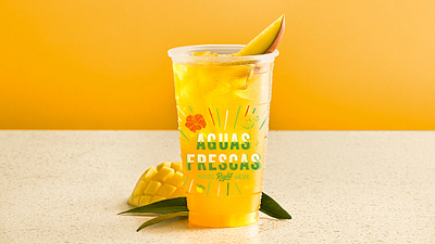 Aguas Frescas cup design for Laredo Taco Company aguas frescas beverage design drinks illustration typography