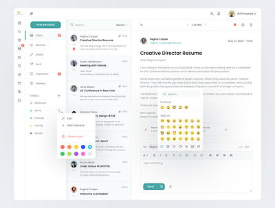 Mail Client Product Design app deisgn clean dashboard communication dashboard email with client gmail lms lms design mail message modern product design typography web design