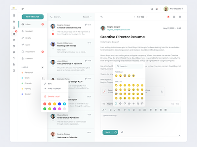 Mail Client Product Design app deisgn clean dashboard communication dashboard email with client gmail lms lms design mail message modern product design typography web design