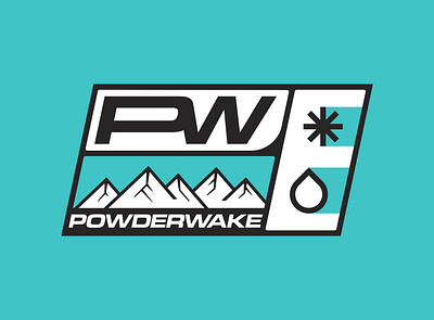 Powderwake Badge apparel badge badge design bold brand design brand logo designer graphic artist ice logo logo design logo designer logodesign merch merch design mountain nature snow sports water