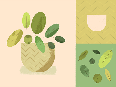 Plant! green illustration leaf pattern plant pot procreate texture