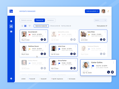 Health App | Grid view and Selection mode adobe xd app color concept design design agency design studio doctor graphic design grid health icon interface list patient product design selection ui ux vector