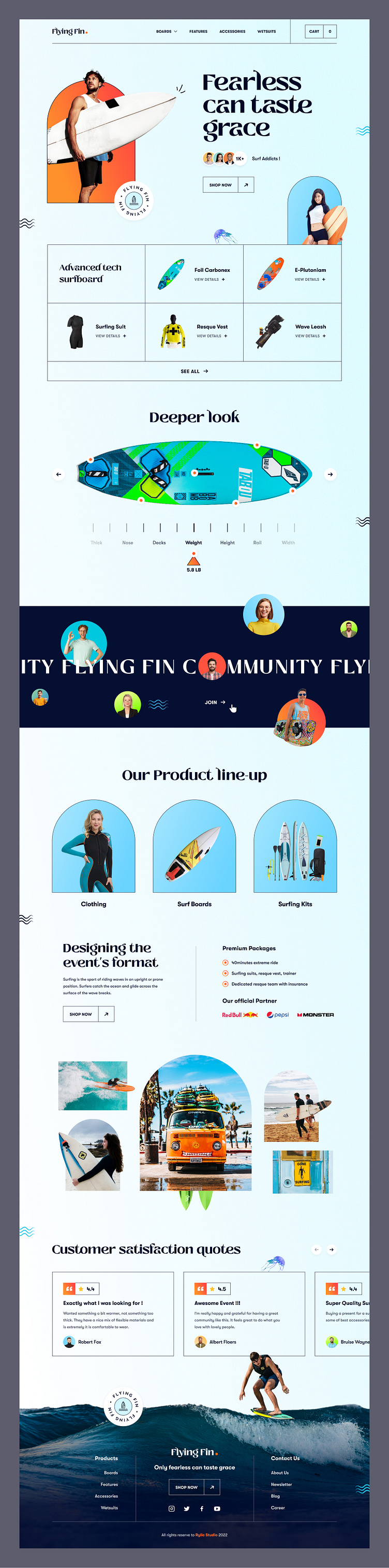 Surf Shop Landing page by Farzan Faruk for Rylic Studio on Dribbble