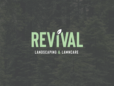 Revival Landscaping & Lawn Care business design for sale lawn lawncare leaf logo logo design northwest pacific northwest revival