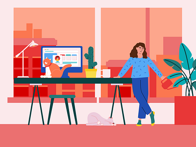 "Stuck at home" illustration collection for blush animation art color palette design dribbble figma illustration illustrator interface photoshop sketch