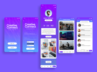 Booking/Social App for Freelancers and Clients app design flat graphic design illustration minimal typography ui ux web