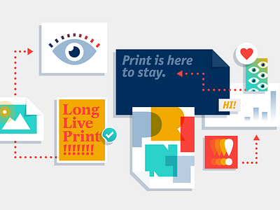 Print Ain't Dead cmyk illustration paper poster print print design production vector art