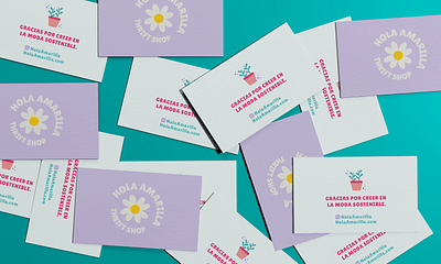 Hola Amarilla brand branding business card business card design fashion brand flower stationery