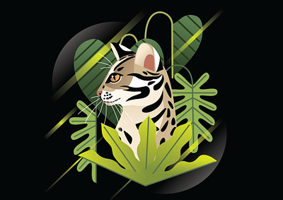 Taiwan’s Endangered Species: Leopard Cat 石虎 abstract cat design flat illustration leopard nature taiwan wild